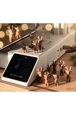 14 Adet Minik Geyik Sürüsü - 3D Baskı PLA Dekoratif Figürler