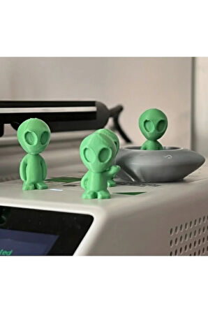 20 Adet PLA 3D Baskı Yeşil Uzaylı Figür & 6 Adet Uzay Gemisi Seti