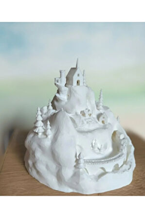 Karlı Diyar Kış Köyü Işıltısı | Yılbaşı Dekorasyonu | 3D Baskı Tealight LED