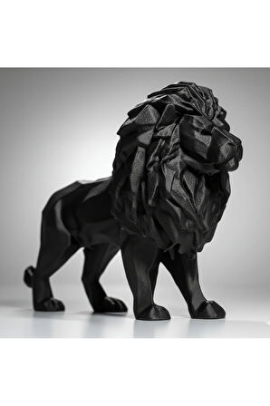 Geometrik Aslan Sanat Heykeli - Modern Ev Dekorasyonuna Şık Bir Dokunuş (15x12 cm)