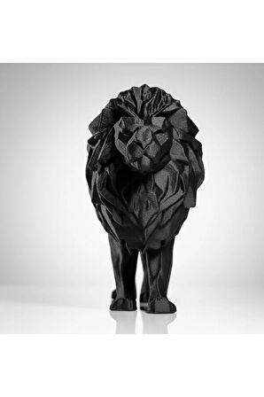 Geometrik Aslan Sanat Heykeli - Modern Ev Dekorasyonuna Şık Bir Dokunuş (15x12 cm)