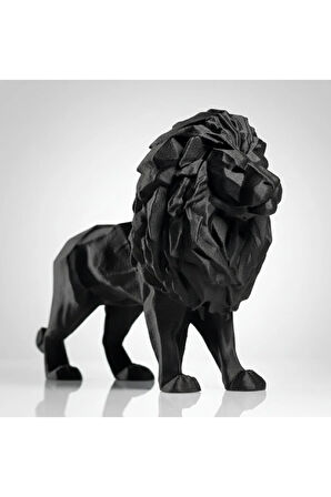 Geometrik Aslan Sanat Heykeli - Modern Ev Dekorasyonuna Şık Bir Dokunuş (15x12 cm)
