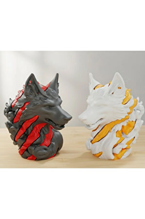 Özel Tasarım Kurt Heykeli - 3D Baskı Sanatı (10 cm)