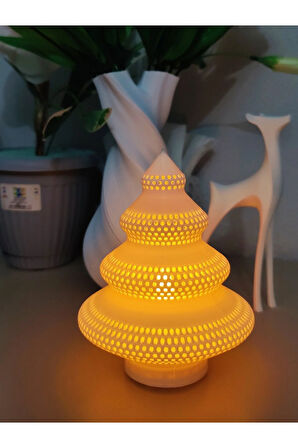 3D Baskı Spiral Desenli Ağaç Model Tealight Lamba