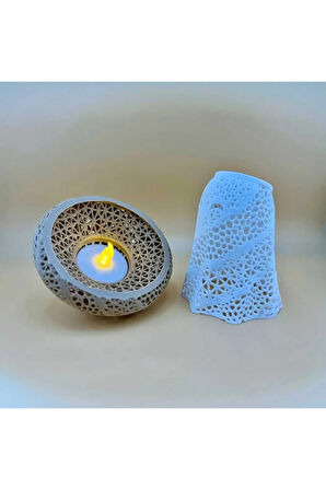 Mantar Tasarımlı 3D Dekoratif Tealight Lamba – Tealight Dahil