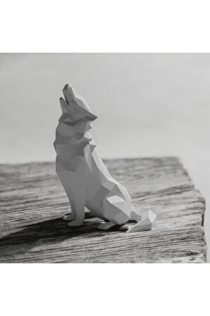 Uluyan Kurt Heykeli Dekoratif 3D Baskı Obje