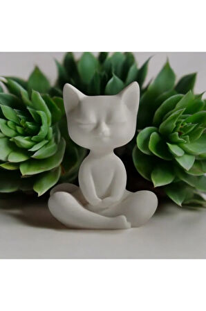 Yoga Yapan Kedi Dekoratif Biblo