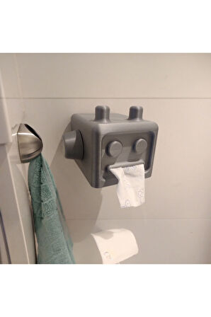 Robot Tasarımlı 3D Baskı Tuvalet Kağıdı Tutucu – 15 cm