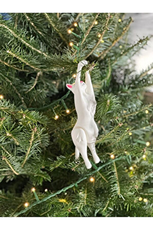 3D Baskı Kedi Yılbaşı Ağacı Süsü – PLA Malzeme Dekoratif Obje (16 cm)