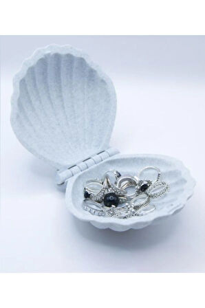 Deniz Kabuğu Tasarım Takı Kutusu - PLA Malzeme - 11,5 x 6 x 12 cm - 3D Yazıcı