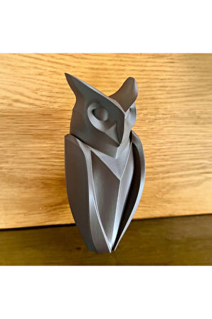 Dekoratif Baykuş Figürü 17 cm – Siyah & Beyaz Renk Seçenekli (3D Yazıcı Baskı)