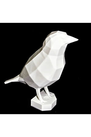 Geometrik Kuş Figürü Dekoratif Obje 14 cm – 3D Yazıcı Baskı PLA