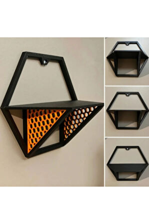 Hexagon Duvar Rafı (18x21x10 cm) 3D Yazıcı Baskı