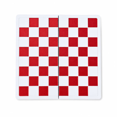 Katlanabilir Mini Satranç Takımı – Beyaz & Kırmızı | 21 x 21 cm | Taşınabilir Pratik Satranç Seti