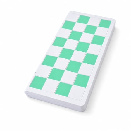 Katlanabilir Mini Satranç Takımı – Beyaz & Pastel Su Yeşil 21 x 21 cm | Taşınabilir Pratik Satranç Seti