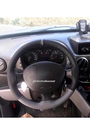 Fiat Doblo Uyumlu Dikmeli Direksiyon Kılıfı Iki Renkli Gri Yüzüklü