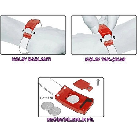 Festival &amp; Parti LED Bileklik Baskı Yapılabilir 3 Farklı Mod Işıklı 1 Adet