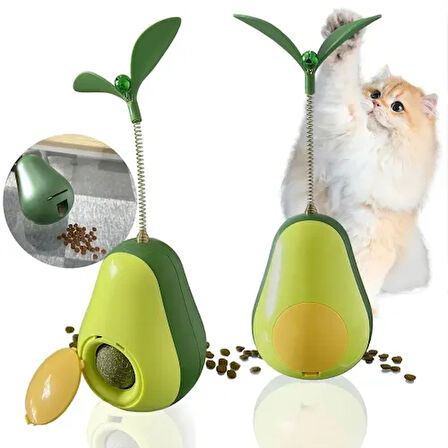 Avokado Şeklinde Kedi Naneli ve Mama Hazneli Kedi Oyuncağı