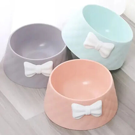 Mikopet Şık Desenli Fiyonklu Mama Kabı