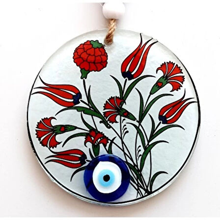 Lale Çiçeği Desenli Füzyon Cam Duvar Dekoru