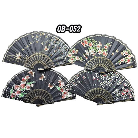 Plastik Kumaş Yelpaze 12'li Karışık