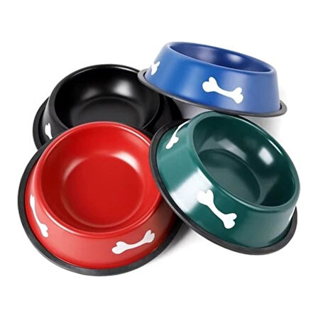 Renkli Kemik Desenli Metal Mama Kabı