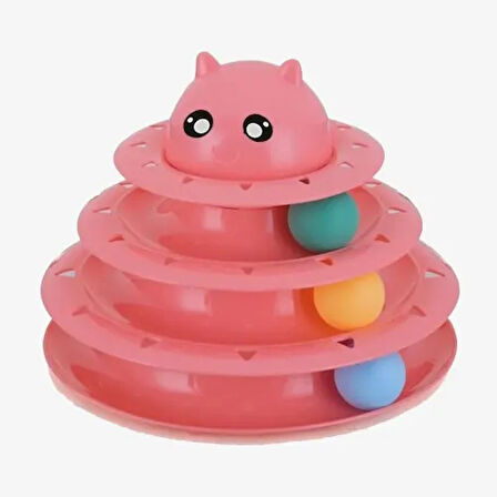 Kedi Başlıklı 3 Katlı Kedi Oyuncağı