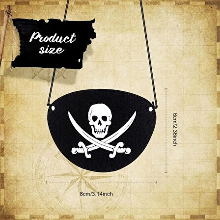 İthal Vinleks Deri Korsan Göz Bandı - Lastikli &amp; Yumuşak