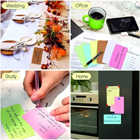 Boş Kelime Kartları 5x8 cm - 50 Adet Oval Kenarlı | Tabu &amp; Not Kartları - Kraft