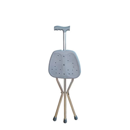 Katlanır Oturaklı Baston Taşınabilir Sandalyeli Baston