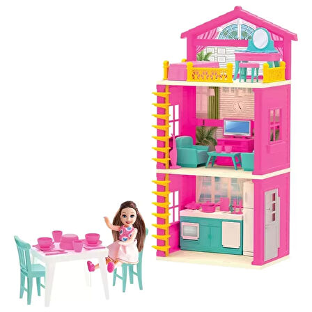 Lola'nın 3 Katlı Evi - Ev Oyuncak - Lola'nın 3 Katlı Ev Seti - Barbie Ev Seti