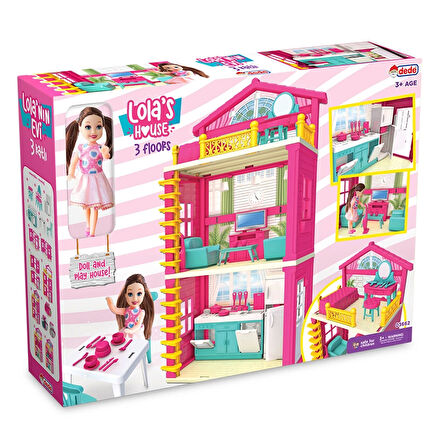 Lola'nın 3 Katlı Evi - Ev Oyuncak - Lola'nın 3 Katlı Ev Seti - Barbie Ev Seti