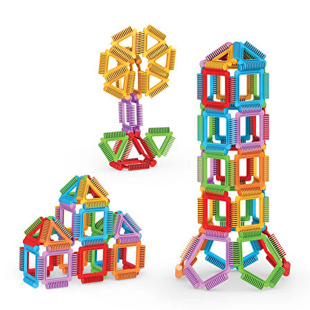 Geometrik Puzzle (96 Parça) - Lego Setleri - Geometrik Oyuncak - Şekilli Lego - Kare Bloklar