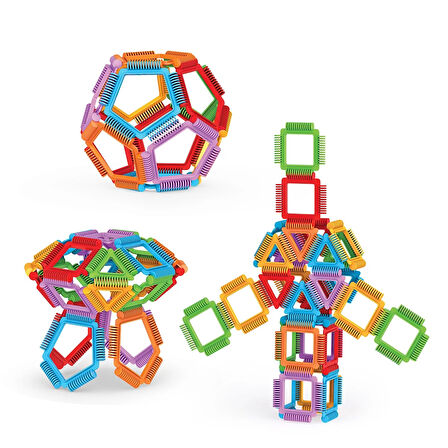 Geometrik Puzzle (96 Parça) - Lego Setleri - Geometrik Oyuncak - Şekilli Lego - Kare Bloklar