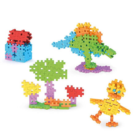 FunFun Puzzle (192 Parça) - Lego Setleri - Geometrik Oyuncak - Fun-Fun - Kare Bloklar