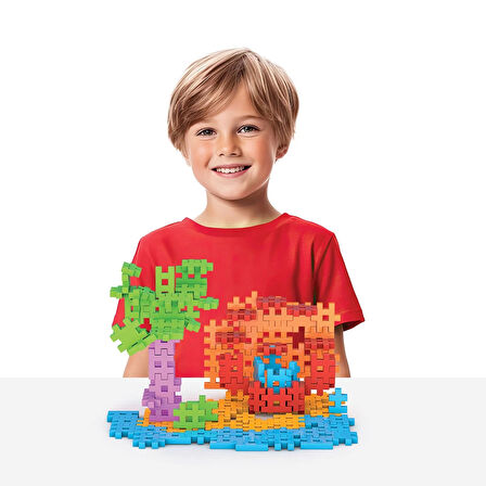 FunFun Puzzle (192 Parça) - Lego Setleri - Geometrik Oyuncak - Fun-Fun - Kare Bloklar