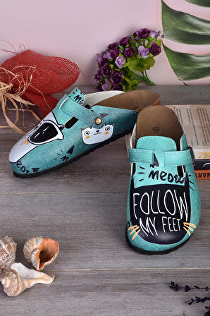 8013 Follow My Feet Yazılı Sabo Terlik