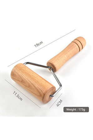 Ahşap Saplı Rulo Hamur Açıcı Merdane Pürüzsüz Oklava Pizza Börek Açma Silindir