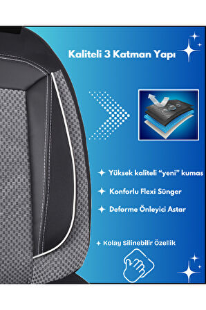 Hyundai Elantra Araçlara Uyumlu Tam Takım Doqu Model Oto Koltuk Kılıfı Seti