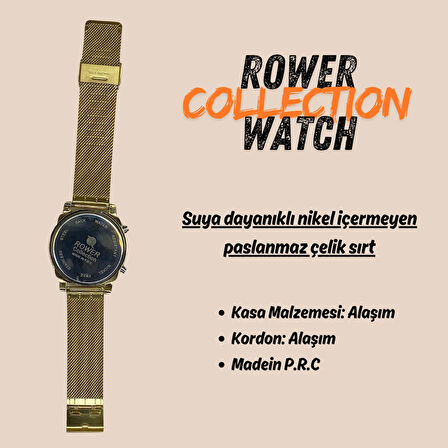 Rower Collection Hasır Kordon Dijital Led Ekran Erkek Kol Saati