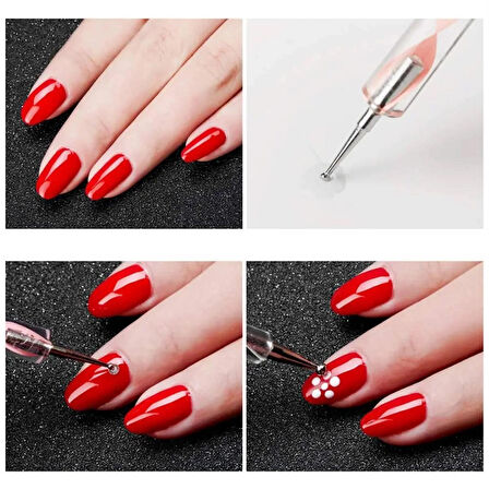 Tırnak Süsleme Nail Art Kalemi 5li ; Dot Seti Noktalama Kalemi 