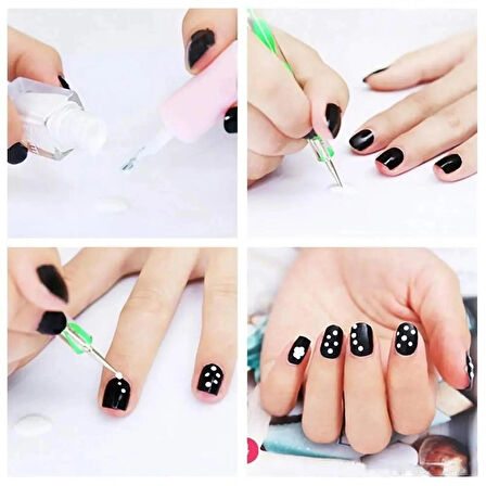 Tırnak Süsleme Nail Art Kalemi 5li ; Dot Seti Noktalama Kalemi 