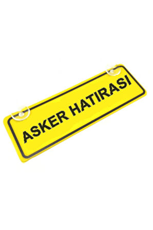 Asker Hatırası Sök-tak Pratik Yeni Nesil Sarı Dekor Plaka
