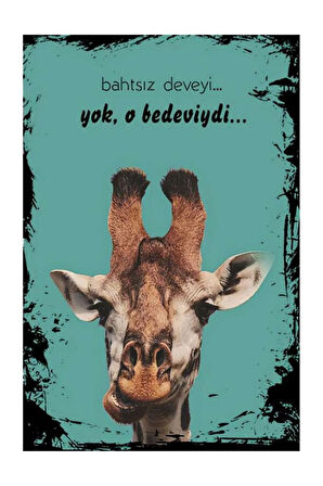 Deve Komik Mdf Poster, Modern Duvar Dekoru, Sanatsal Poster, Ev Ofis, Cafe Duvar Süs