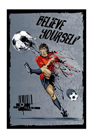 Futbol Mdf Poster, Modern Duvar Dekoru, Sanatsal Poster, Ev Ofis, Cafe Duvar Süs