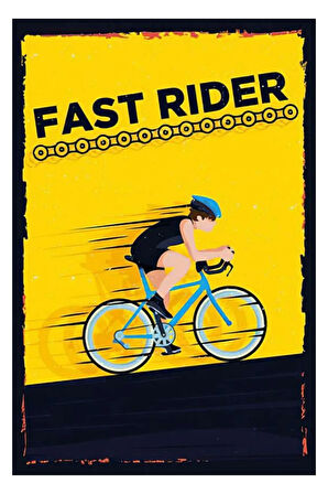 Fast Rider Ahşap Mdf Poster, Modern Duvar Dekoru, Sanatsal Poster, Ev Ofis, Cafe Duvar Süs