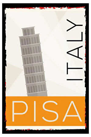 İtalya Pisa Kulesi Mdf Poster, Modern Duvar Dekoru, Sanatsal Poster, Ev Ofis, Cafe Duvar Süs