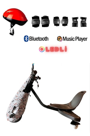 Citymate Drift Car Elektrikli Kaykay Bluetooth Dirift Kar Hoverboard Scooter + Koruma Ekipmanı D30