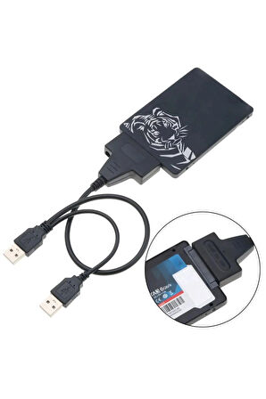 Yeni Çift Usb 2.0 Sata 22 Pin 2.5 Inç Sabit Disk Hdd Adaptörü Dönüştürücü Seri Ssd Kablosu