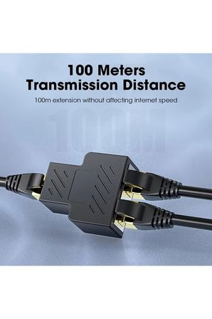 2 Portlu Splitter Çift LAN Kablosu Ethernet Ayırıcı RJ45 Dişi Adaptör Konnektör Ethernet Çoklayıcı